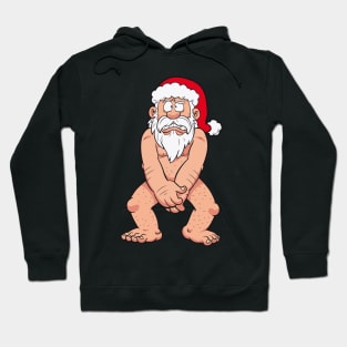 Santa Claus Adult undressed Covering Intimate parts Hoodie